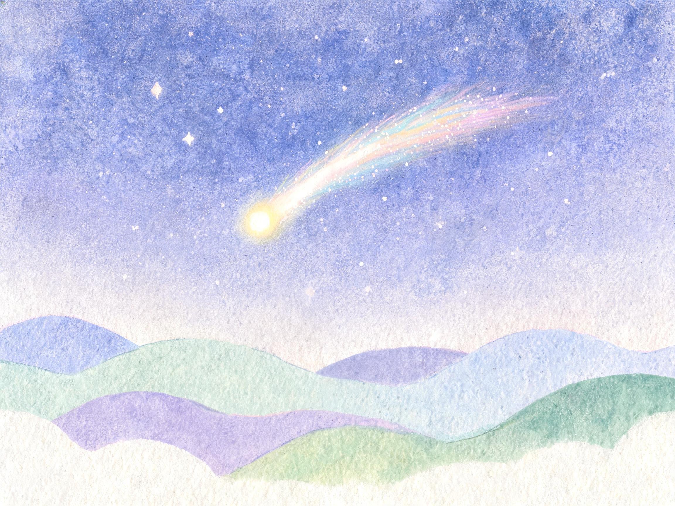 彗星拖着长尾巴