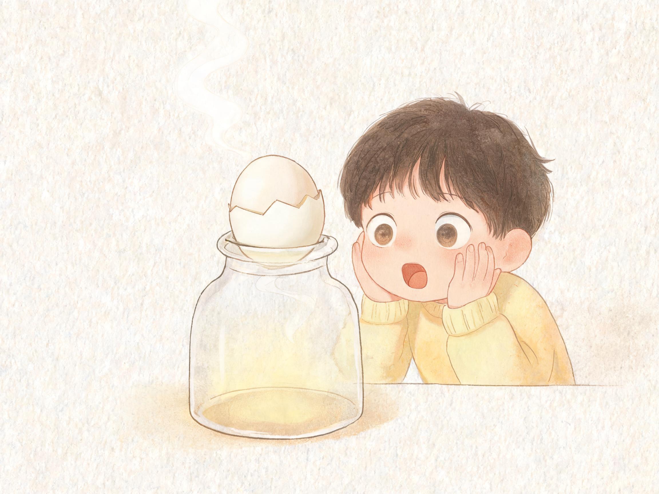 鸡蛋钻进瓶子